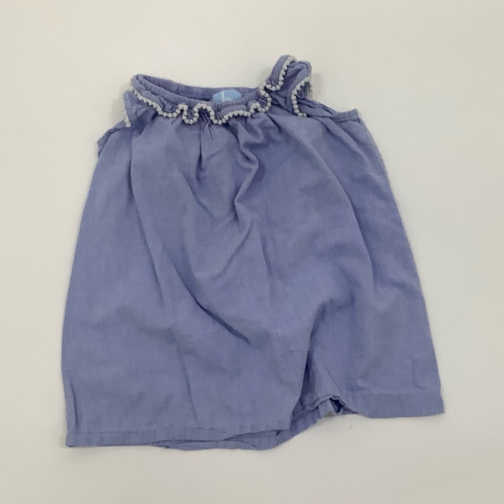 Bella Bliss Blouse Top Girls 3T Blue Chambray  Ruffles Sleeveless